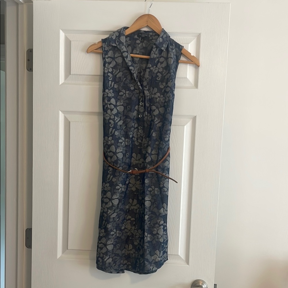 The Limited Blue and White Sheath Midi Dress